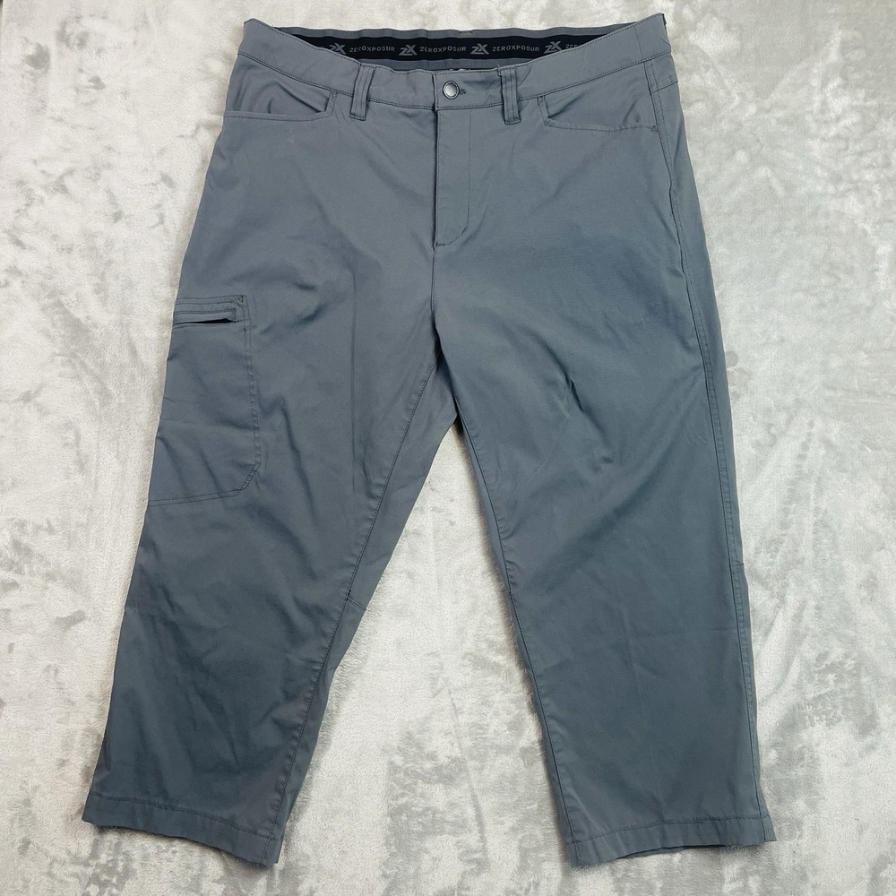 ZeroXposur Pants Mens 38x24 Gray Travel Series Nylon Stretch Zip Pocket Hiking